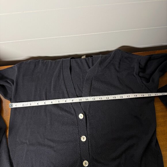 Malo Cardigan Button Down & Short Sleeve Sweater Twin Set Black 100% Cotton Sz M - Picture 10 of 14